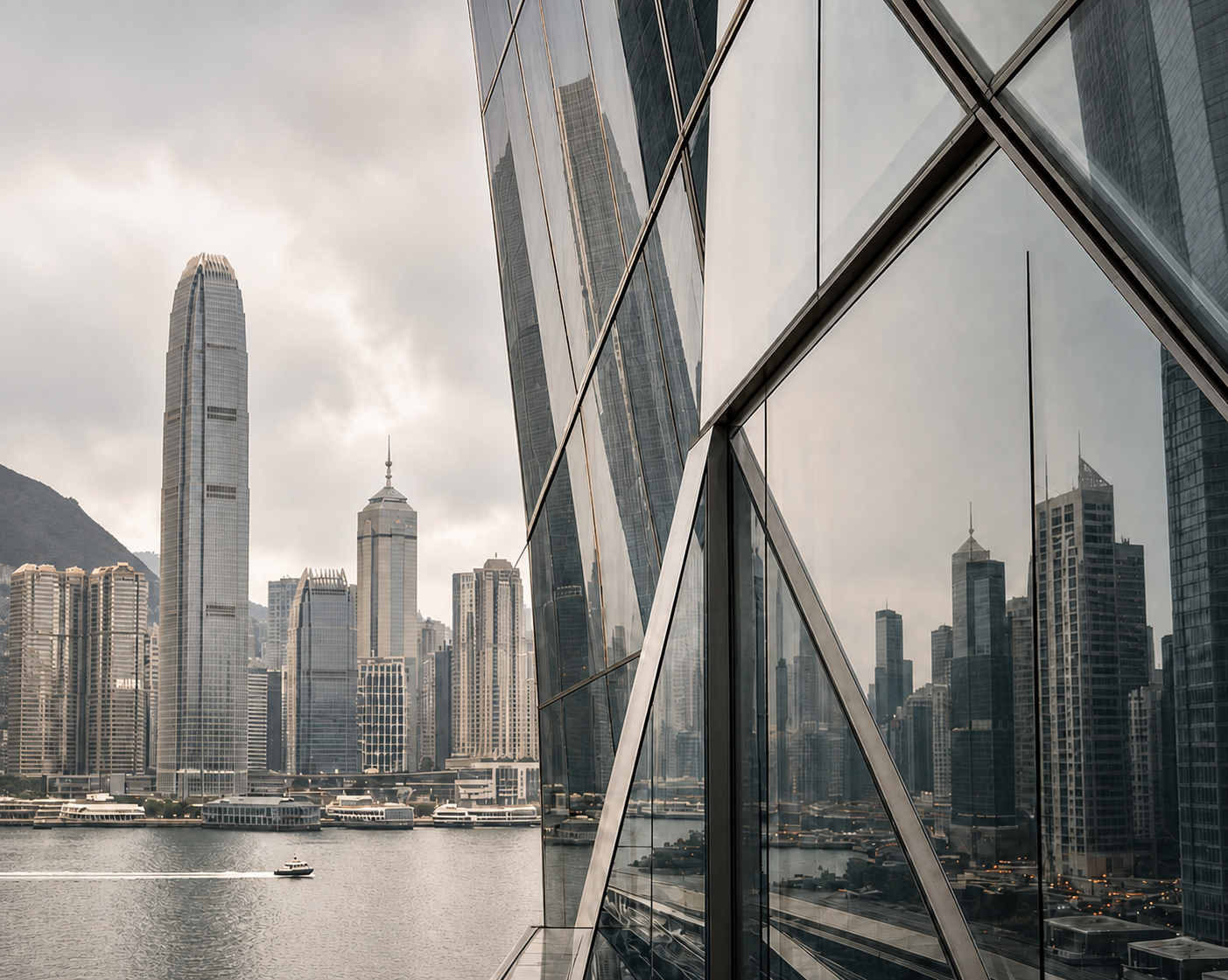 香港中環建築與維多利亞港
